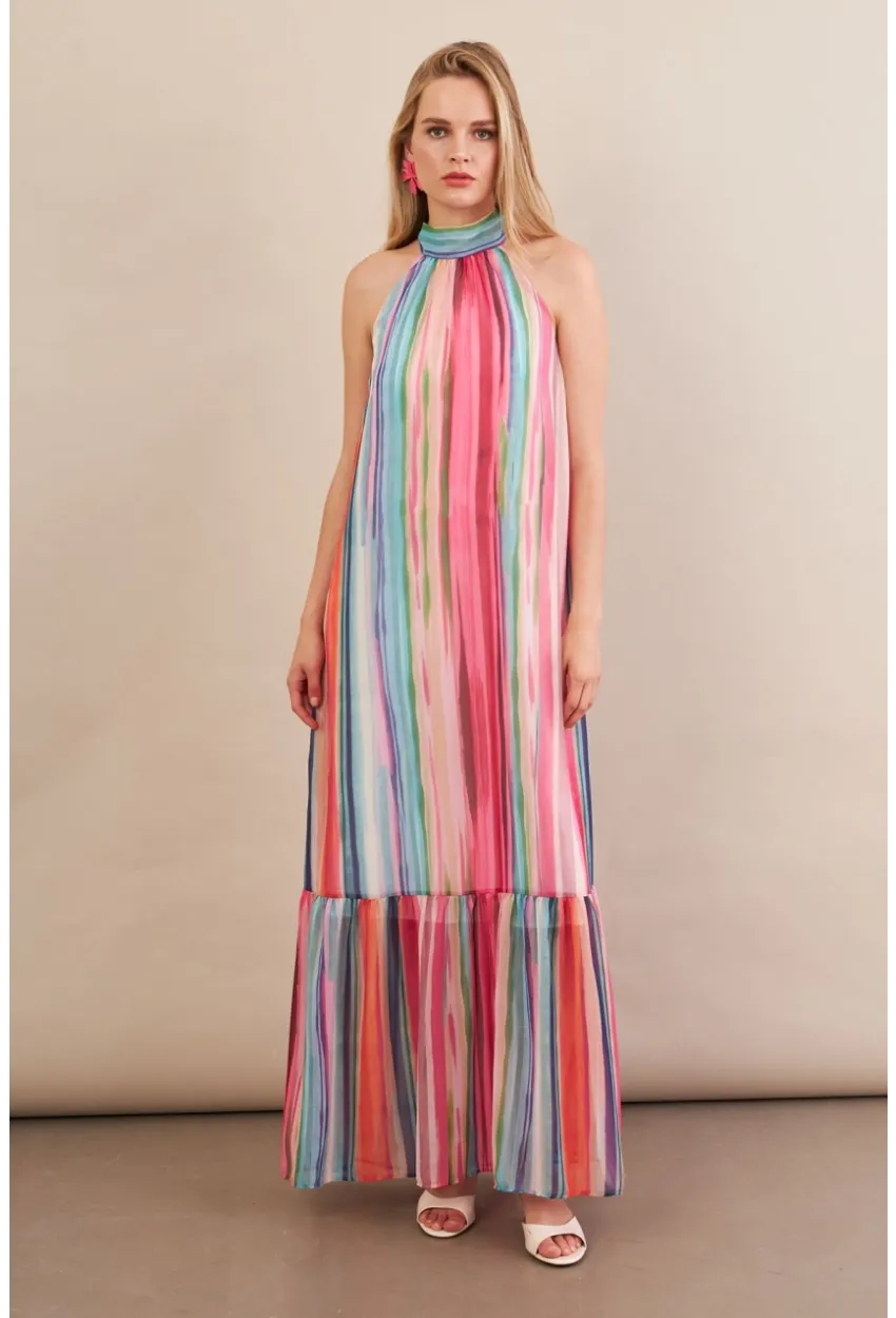 Kadın Multi Astarlı Maxi Şifon Elbise PSG1004