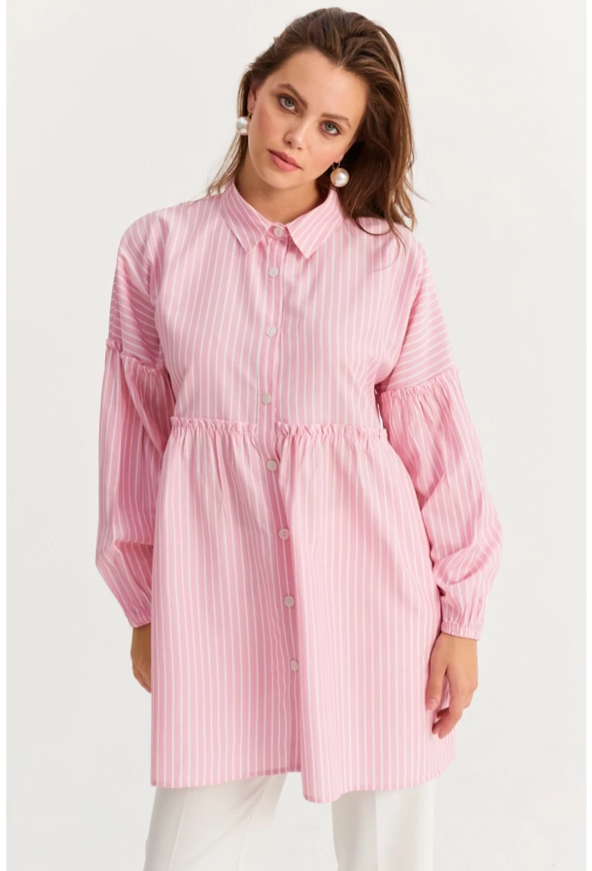 Kadın Pembe Tunik Gömlek MASF12