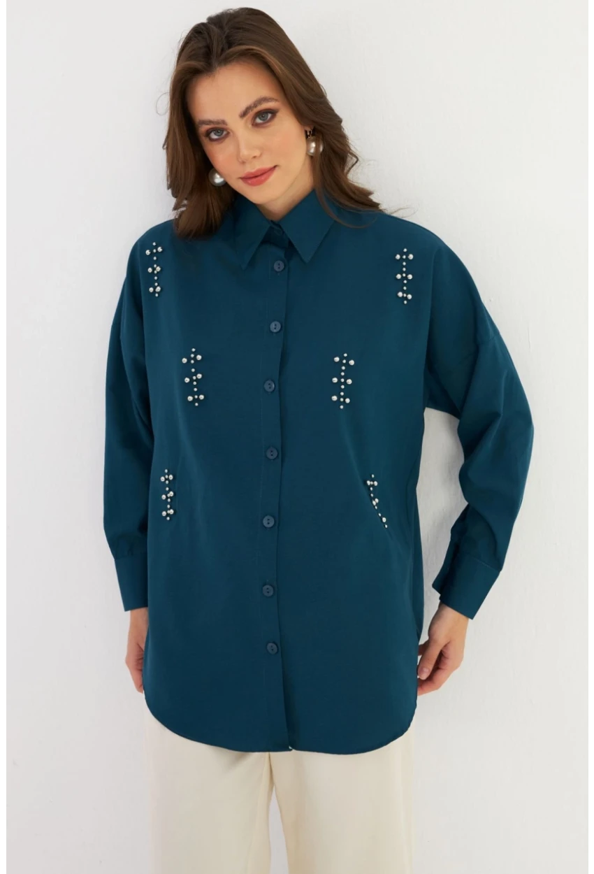Kadın Petrol Zımbalı Gömlek MASF1