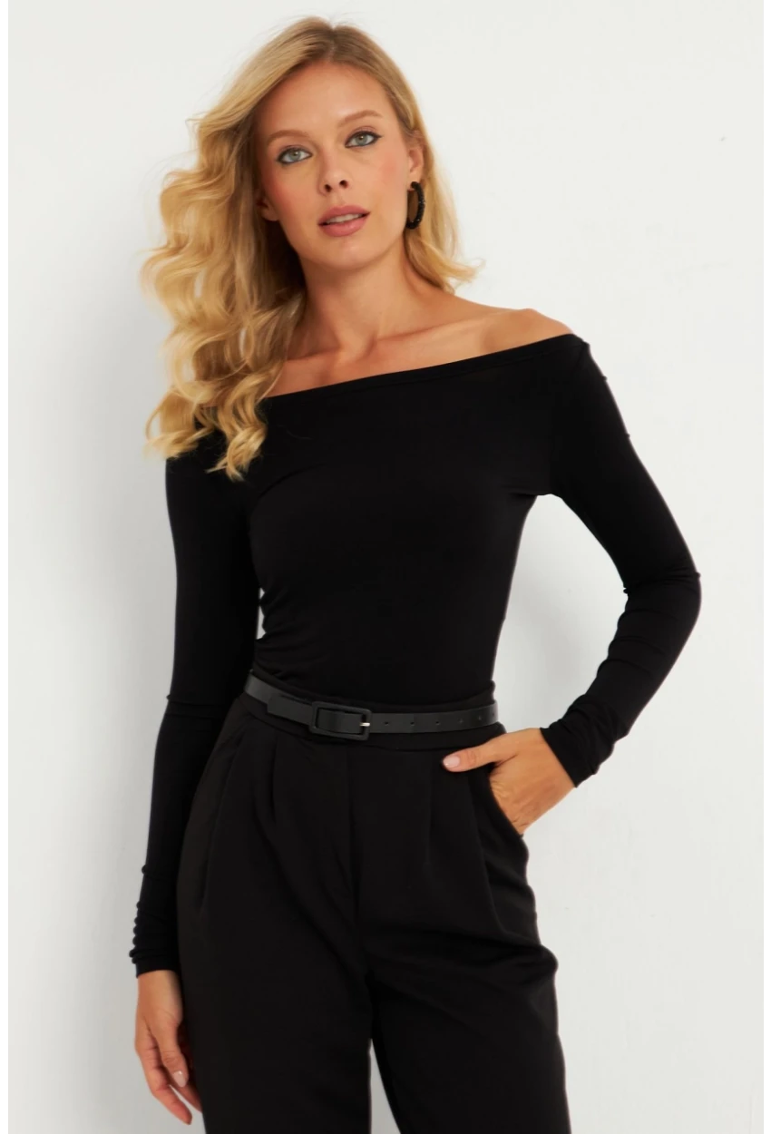 Kadın Siyah Bluz HOR13