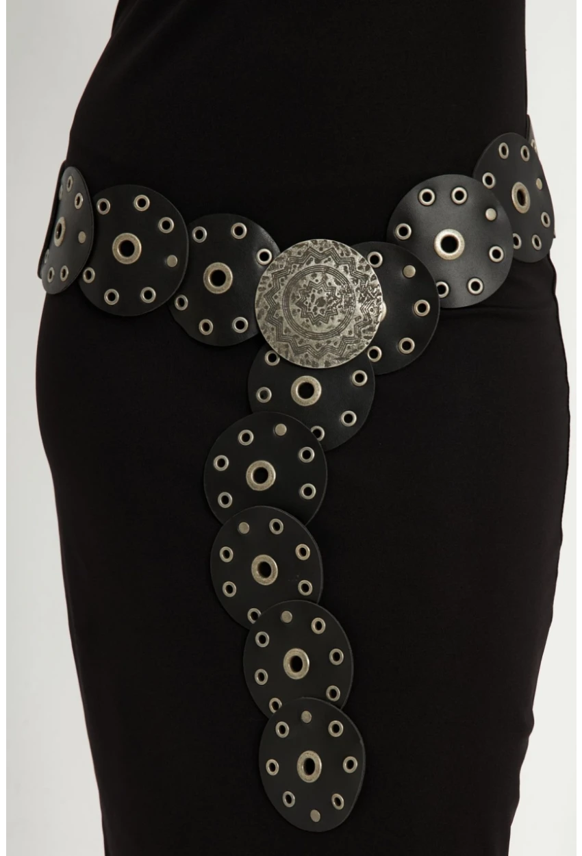 Kadın Siyah Halkalı Kemer BE703