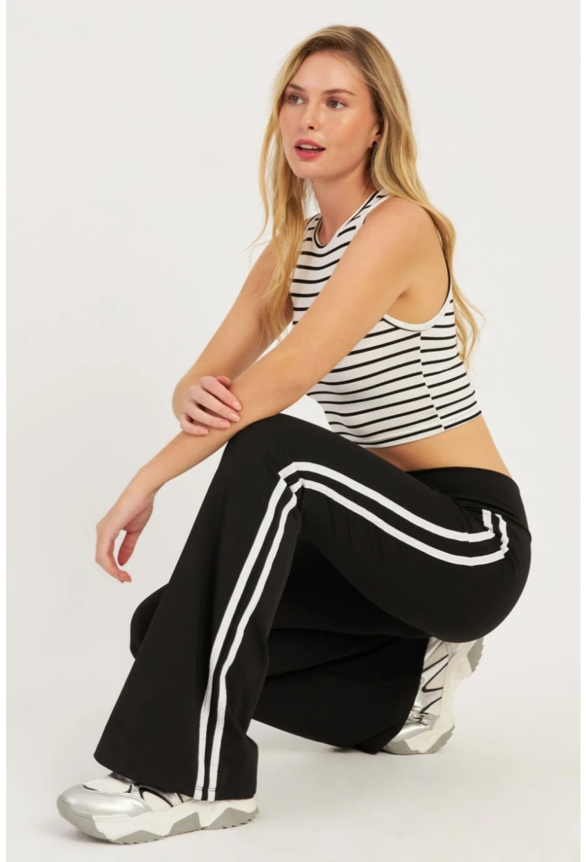 Kadın Siyah İspanyol Paça Eşofman Altı SF2542