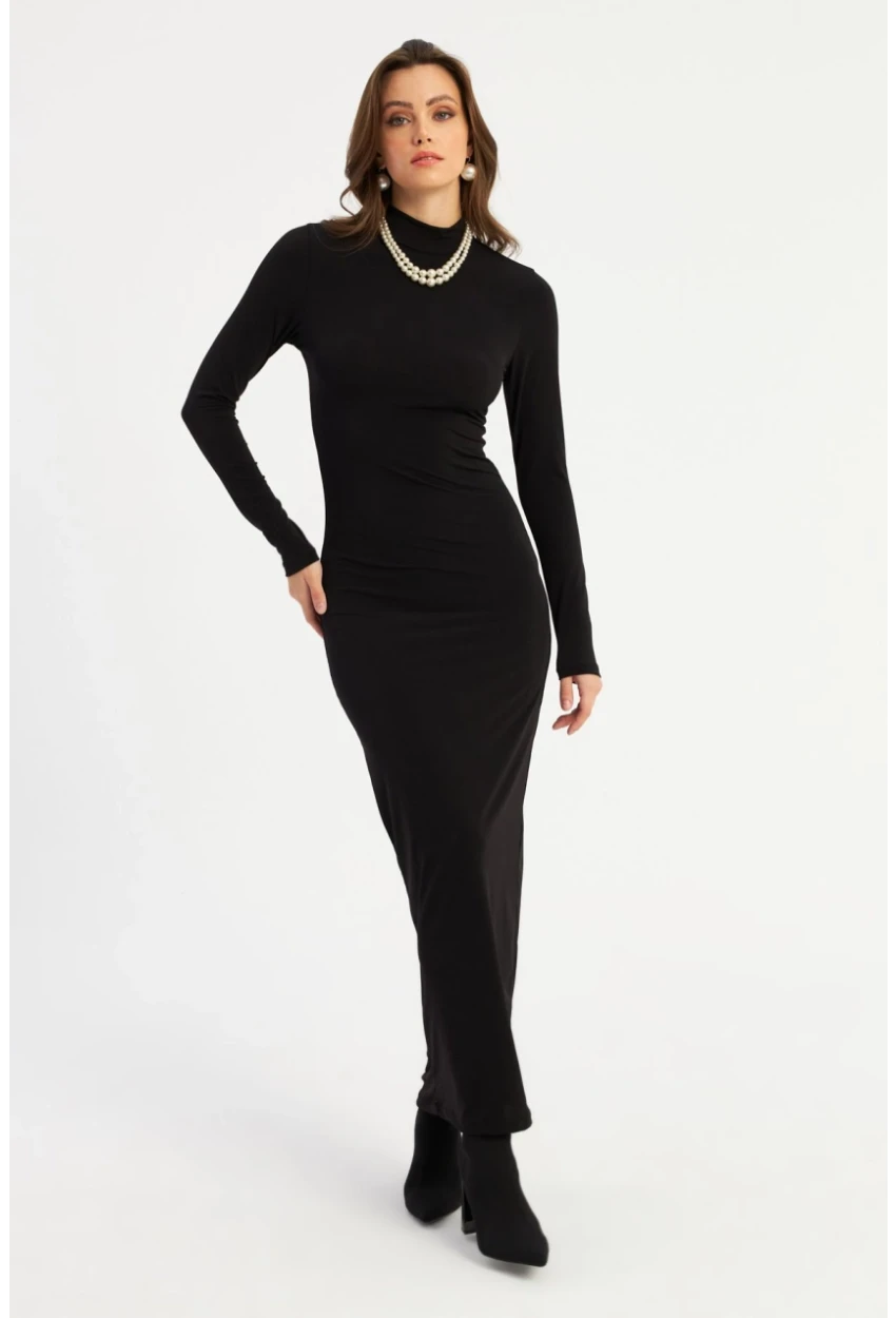 Kadın Siyah Maxi Elbise MLİK100