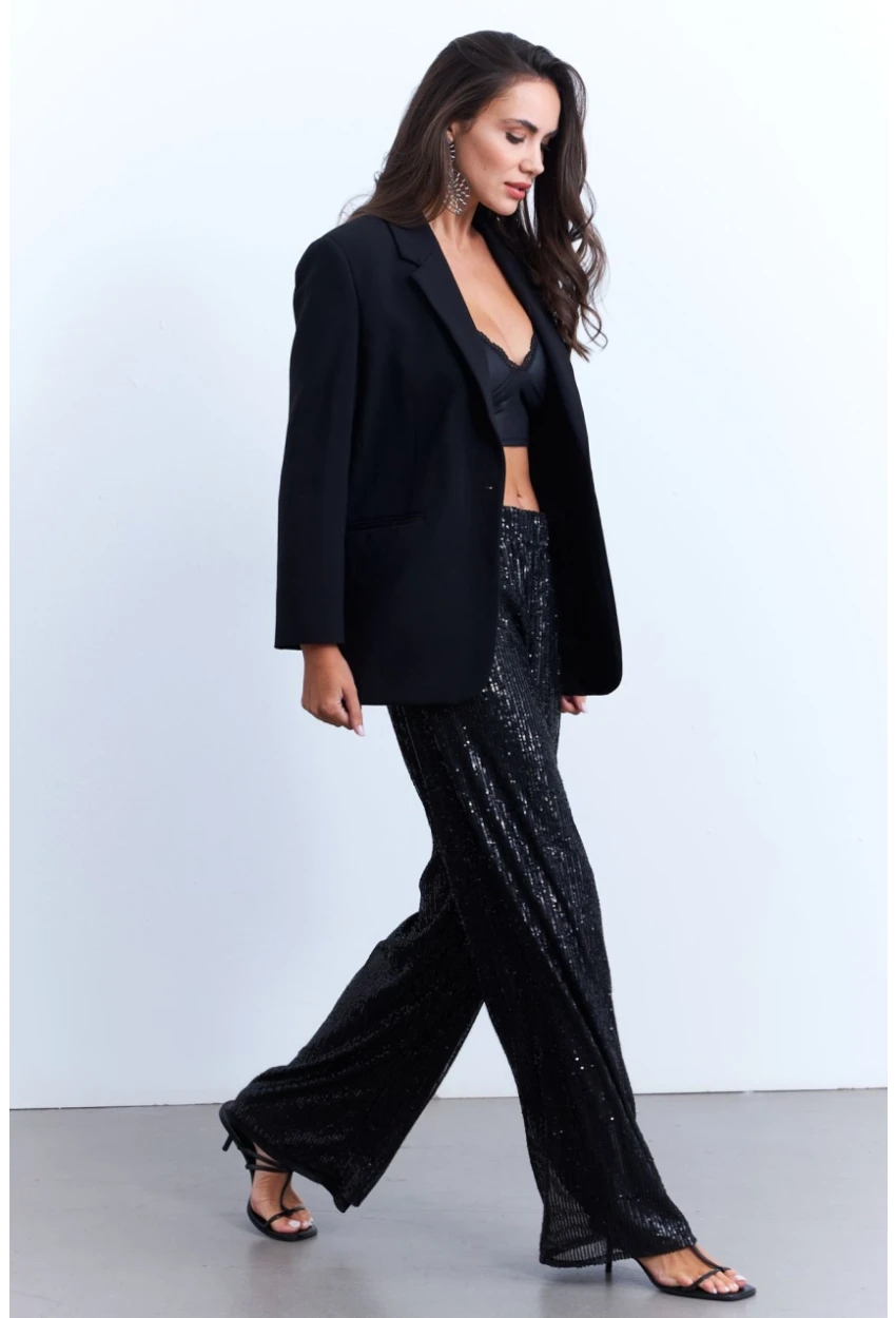 Kadın Siyah Payetli Pantolon SHR8