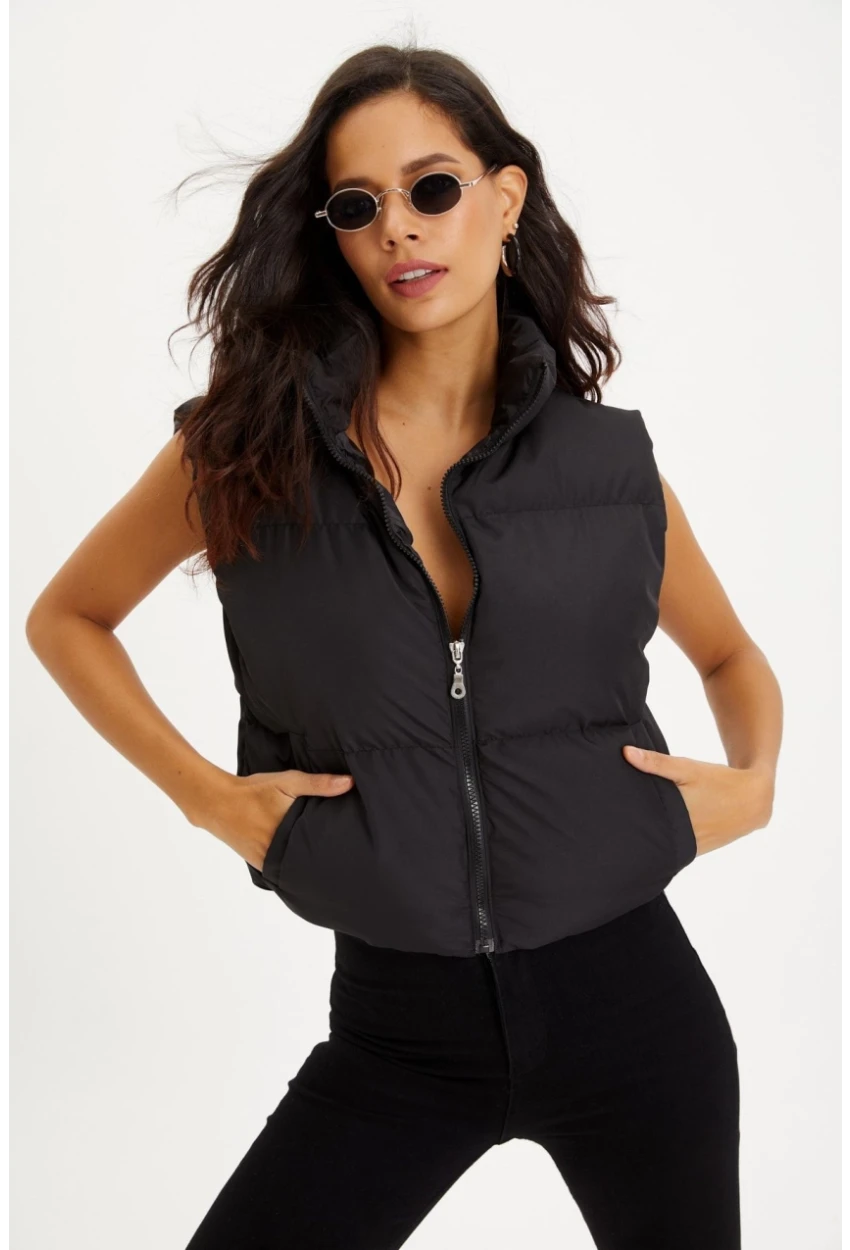 Kadın Siyah Şişme Yelek DAF4910