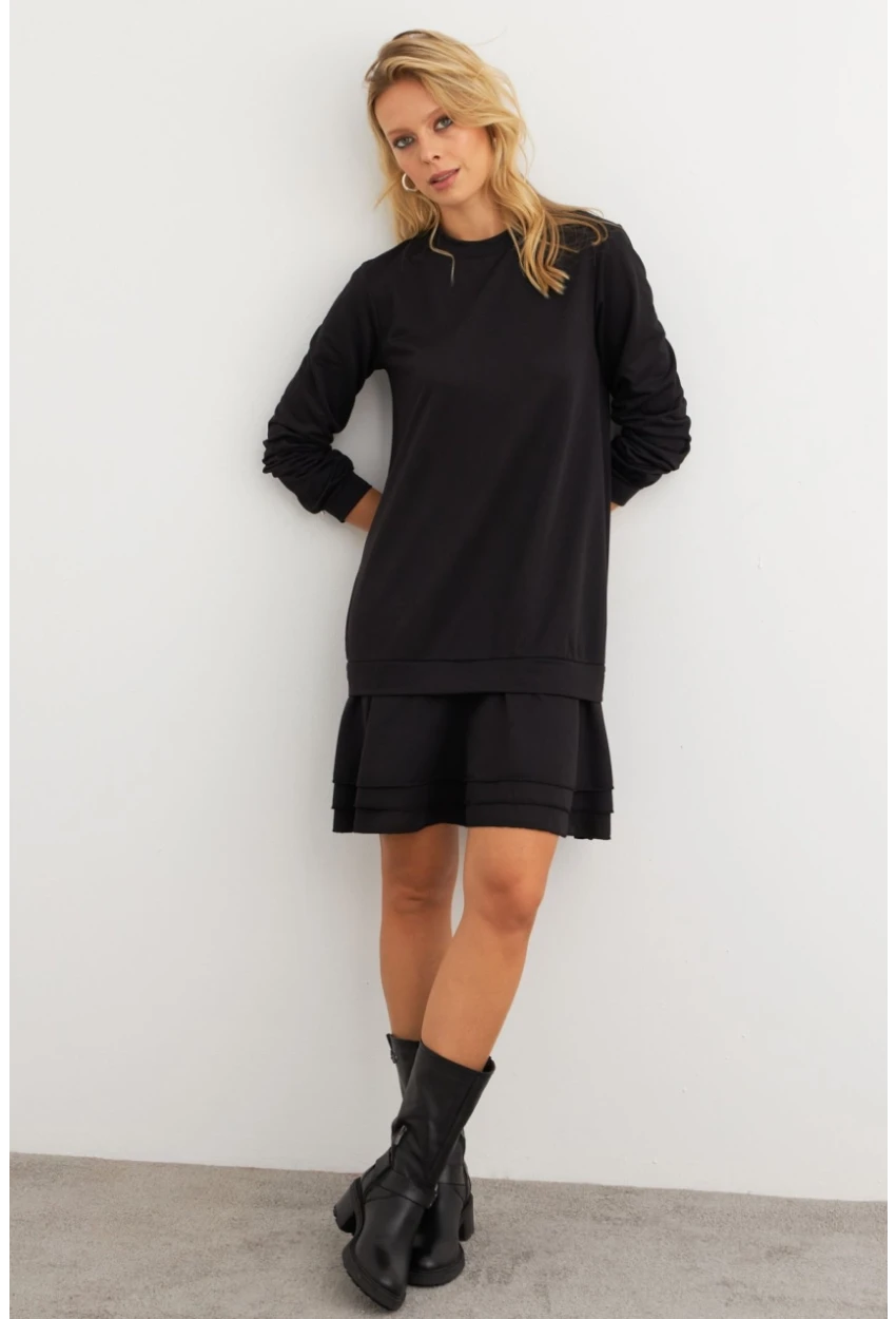 Kadın Siyah Sweat Elbise EY3016