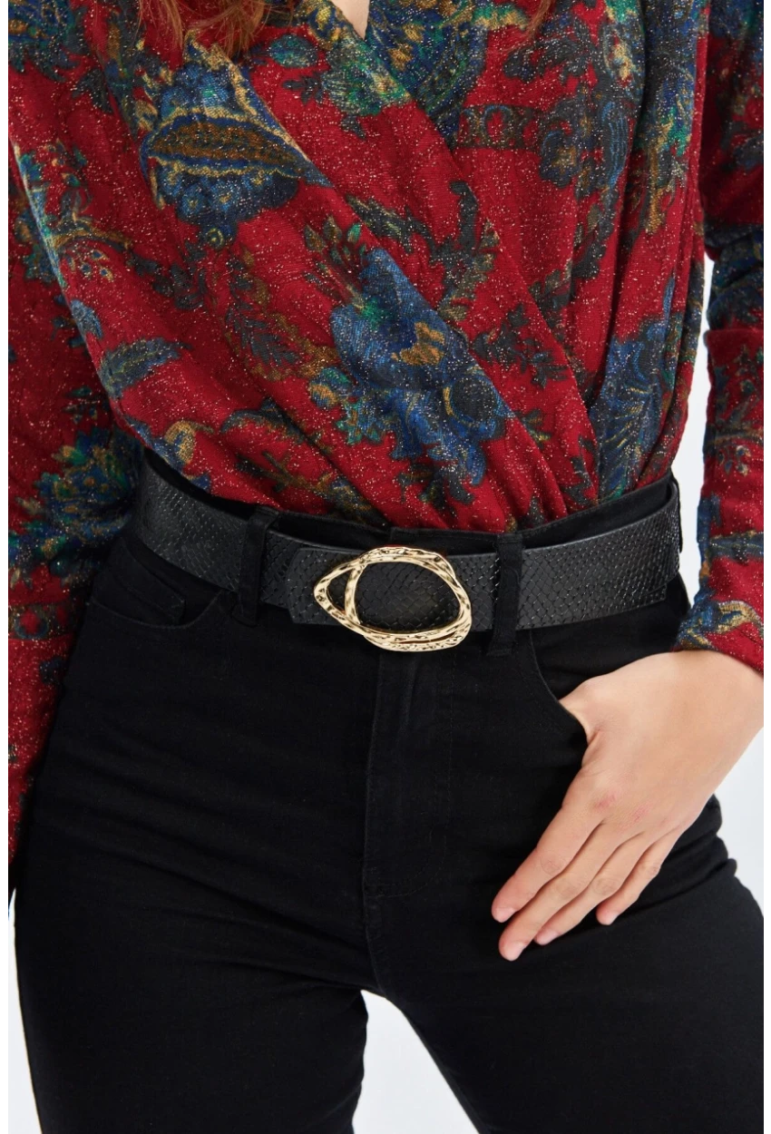 Kadın Siyah Tokalı Kemer BE63