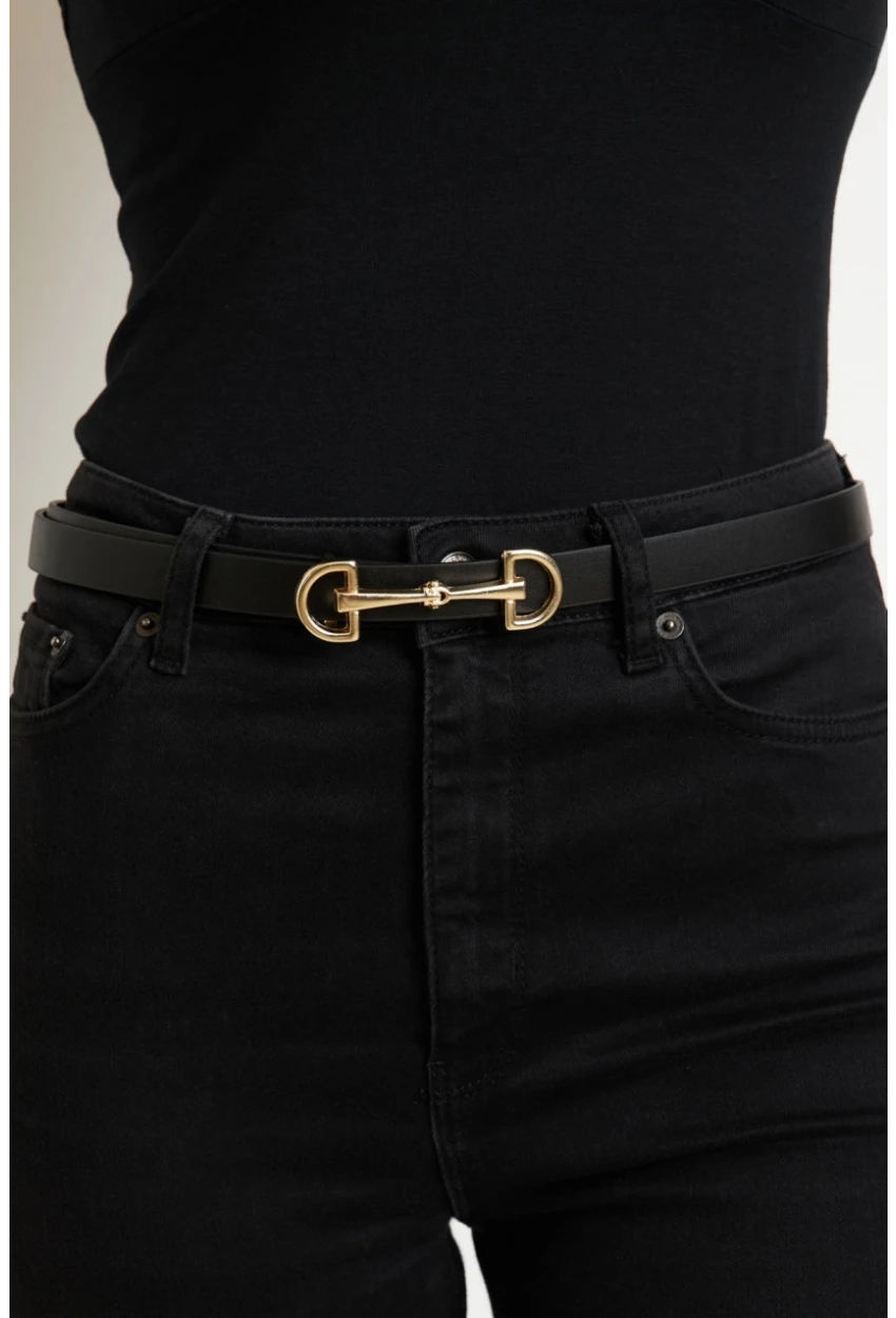 Kadın Siyah Tokalı Kemer BE699