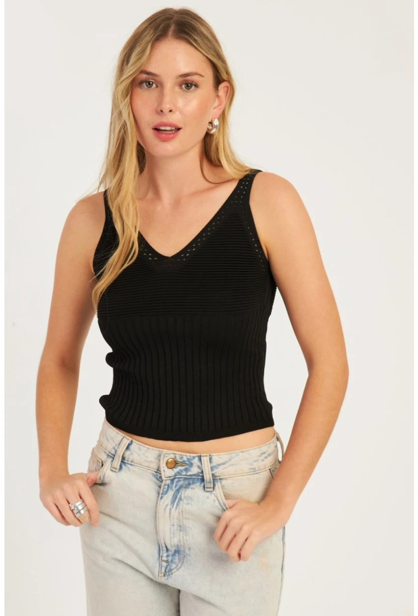 Kadın Siyah Triko Bluz SMT225