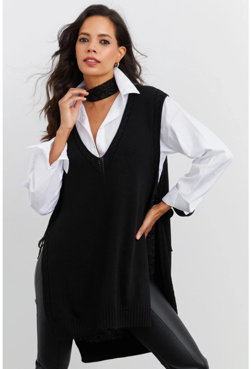 Kadın Siyah Triko Süveter YV103