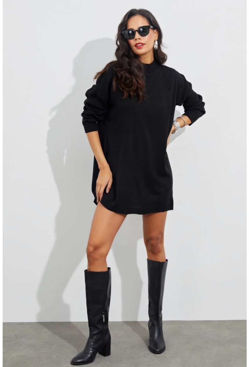 Kadın Siyah Triko Tunik YV110