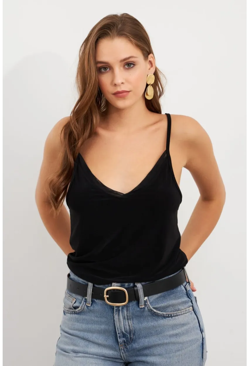 Kadın Siyah Tül Şeritli Atlet LPP1024