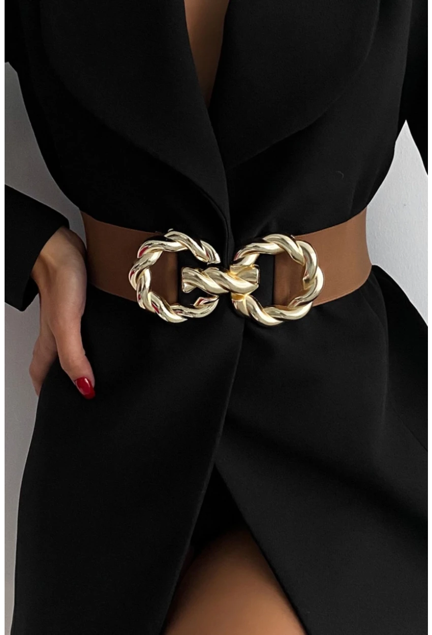 Kadın Taba Burgu Tokalı Lastikli Kemer BE656