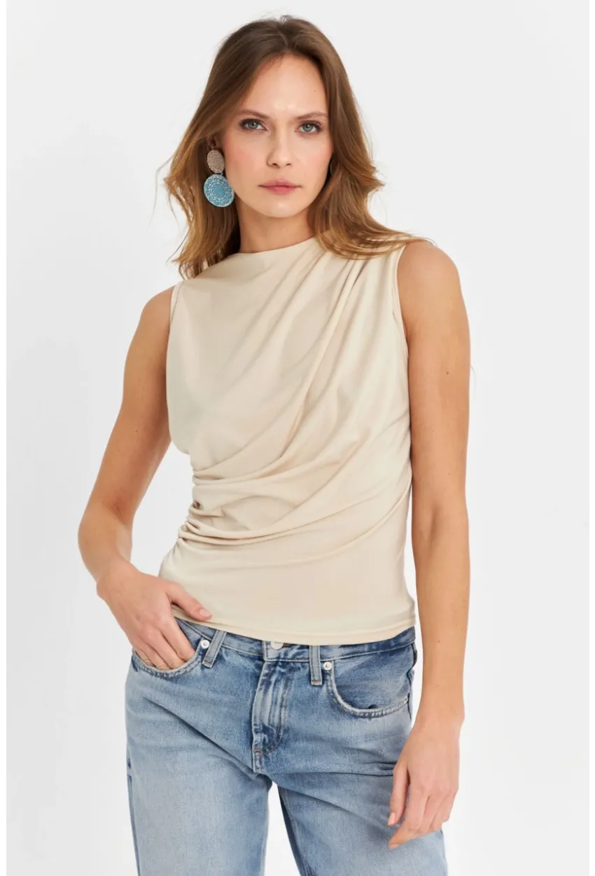 Kadın Taş Büzgülü Bluz YZ625