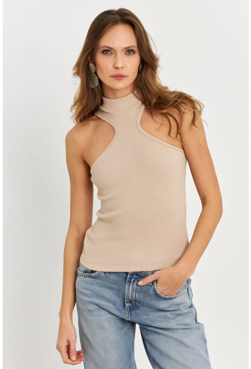 Kadın Taş Halter Yaka Kaşkorse Bluz EY1454