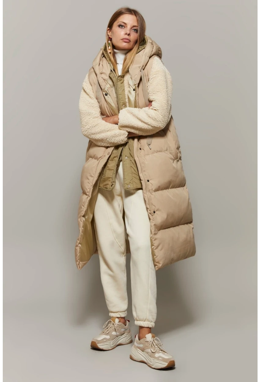 Kadın Taş Uzun Şişme Yelek DAF05