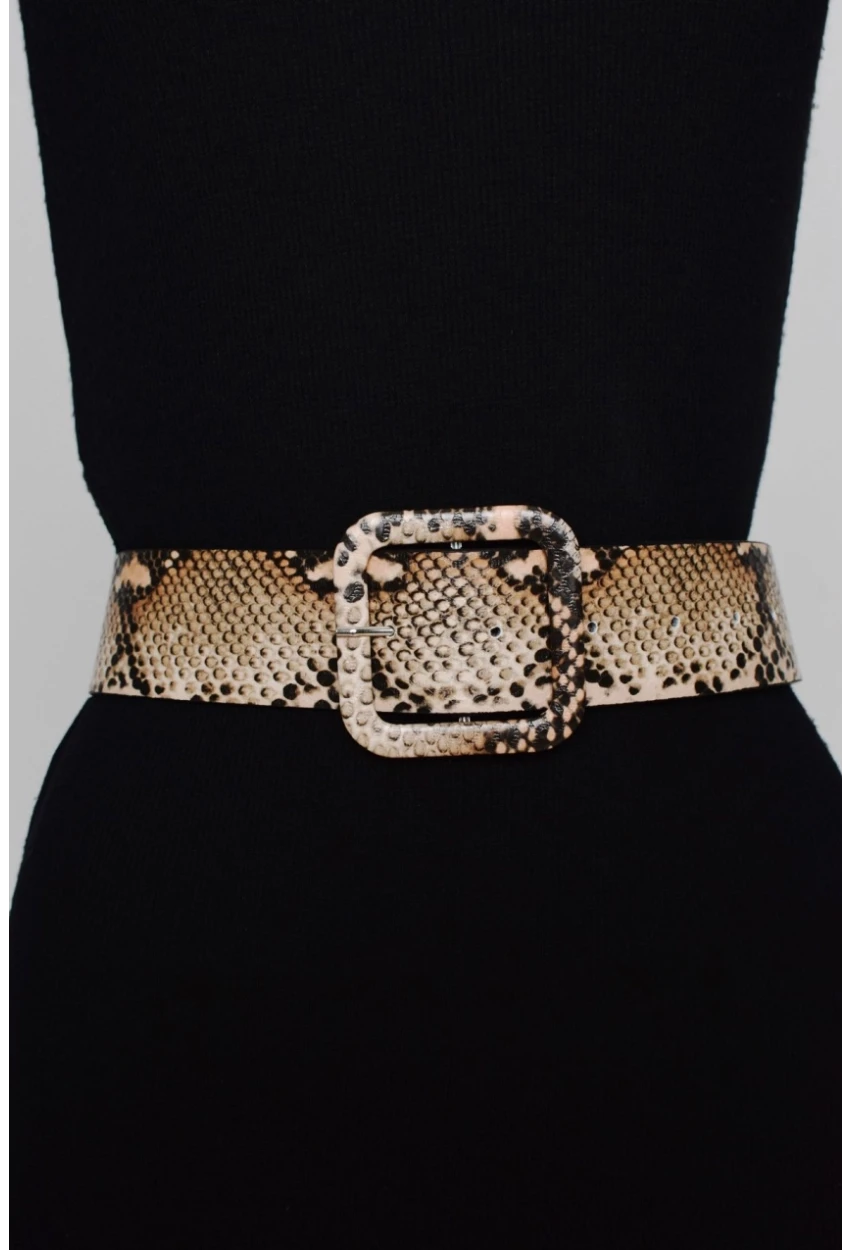 Kadın Taş Yılan Desenli Kemer BE303