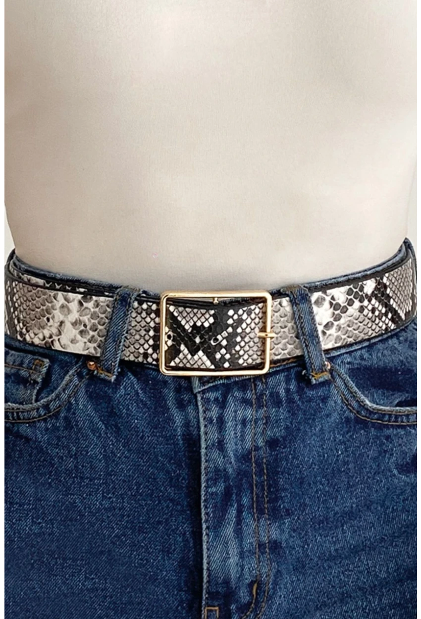 Kadın Taş Yılan Desenli Kemer BE611