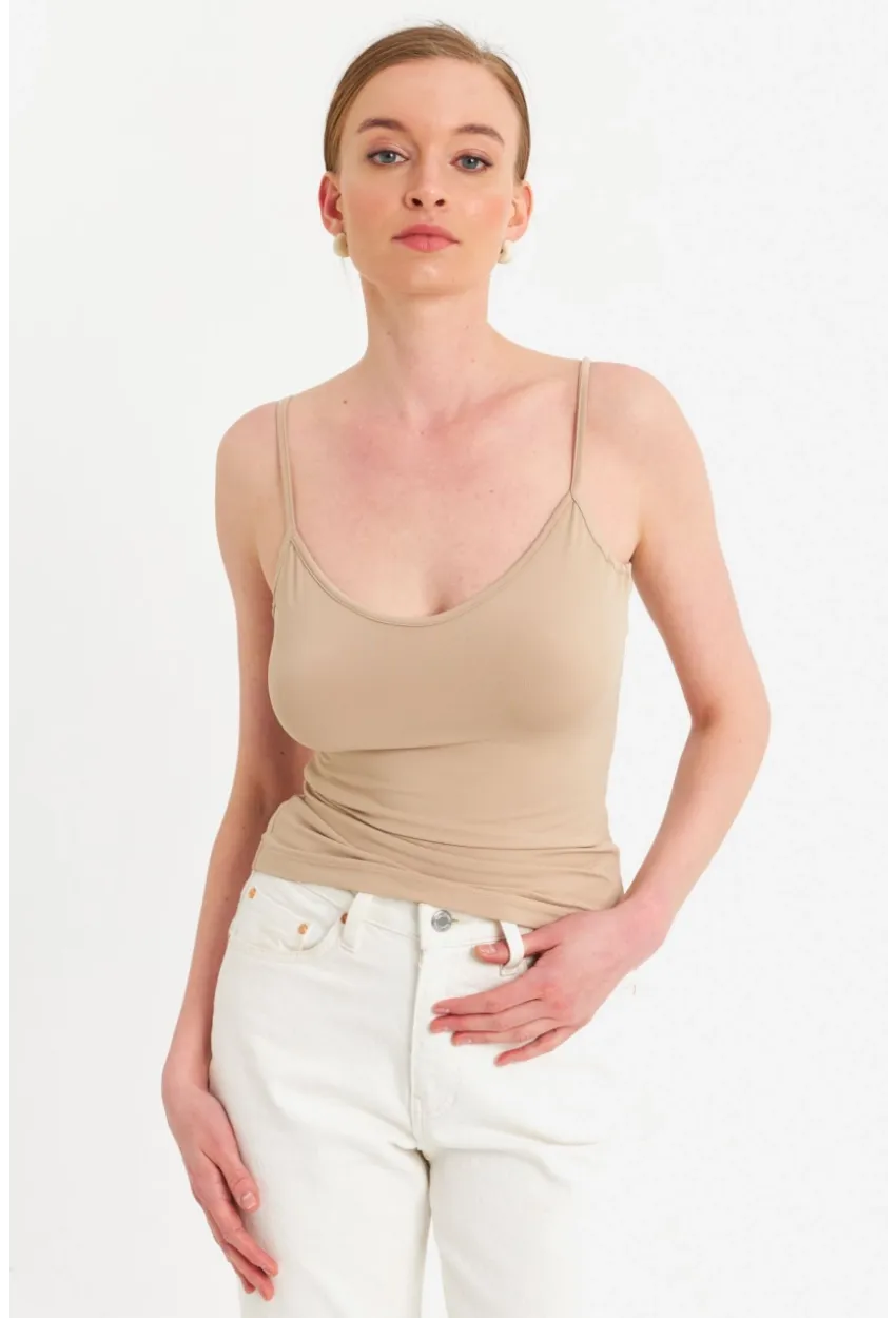 Kadın Vanilya Askılı Basic Atlet FLS06