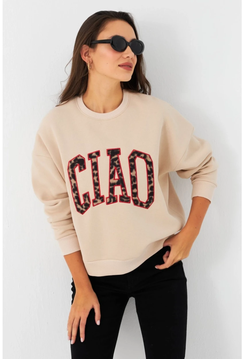 Kadın Vanilya Baskılı Sweatshirt MPP6429