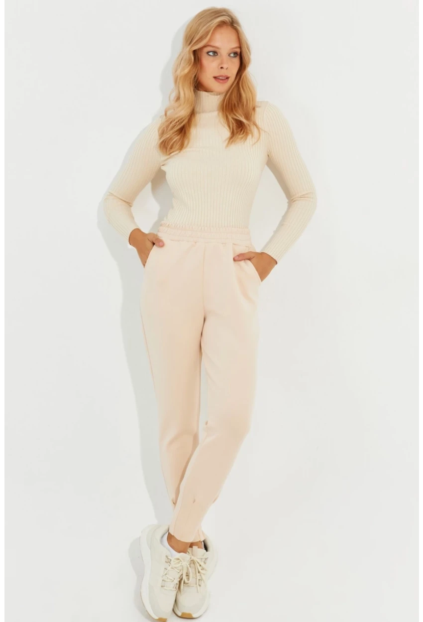 Kadın Vanilya Skuba Cepli Eşofman Altı MİW77