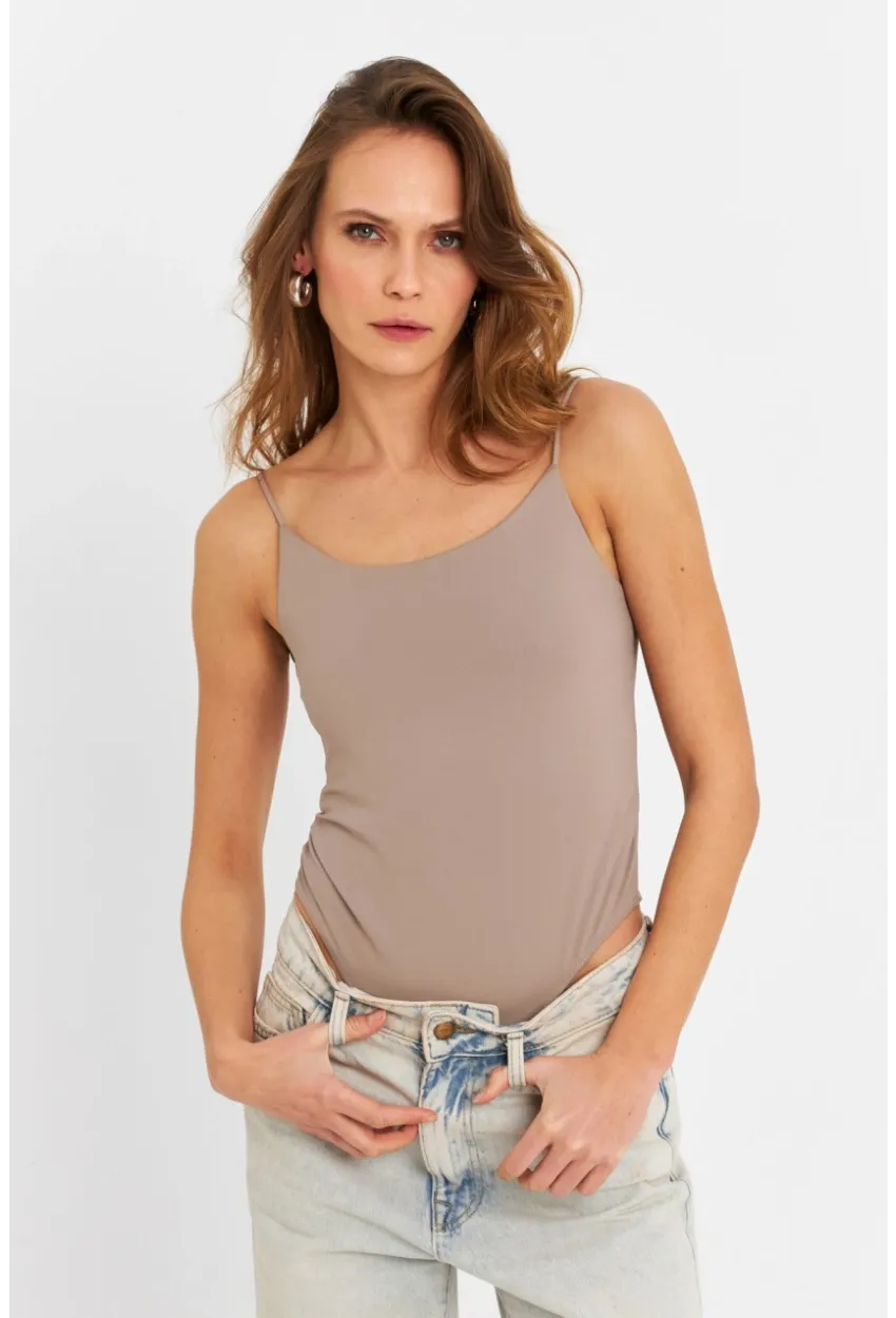 Kadın Vizon Çıtçıtlı Body ZH129