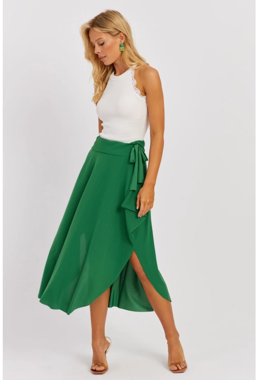 Kadın Yeşil Asimetrik Etek LV176