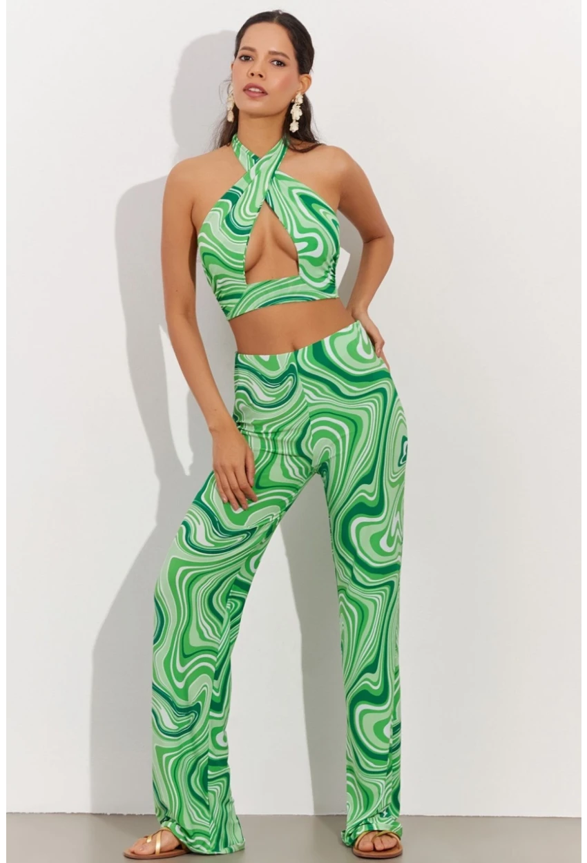 Kadın Yeşil Crop Takım LPP1215