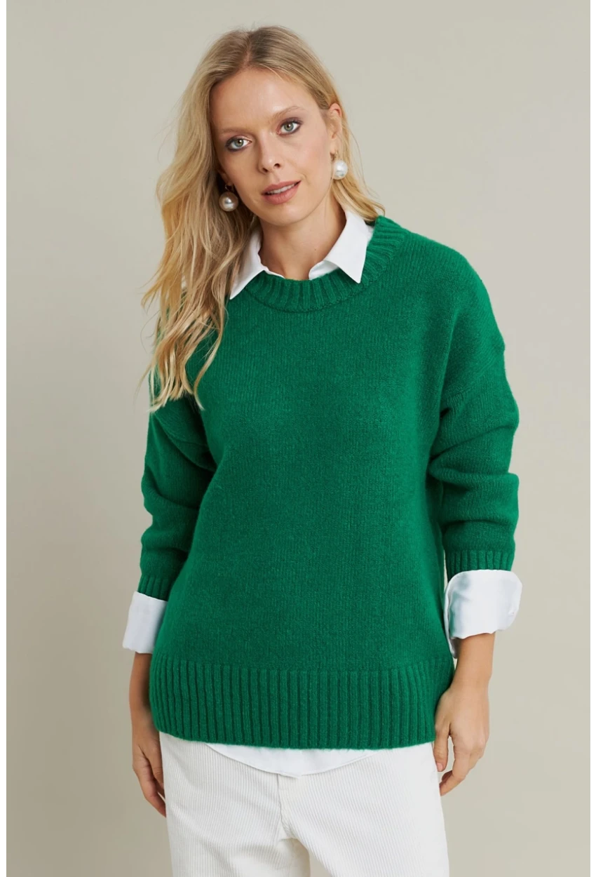 Kadın Yeşil Salaş Kazak MYV104