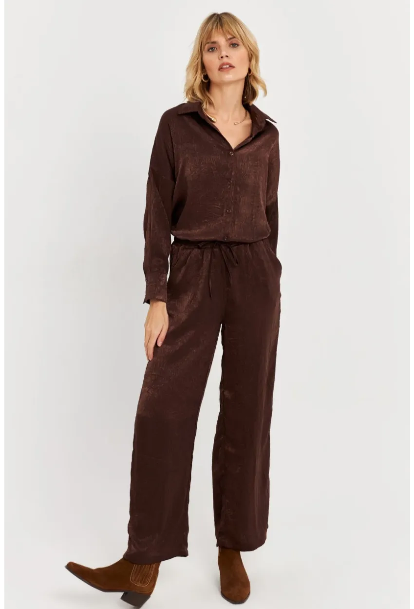 Kadın Acı-Kahve Saten Pantolon MCAR1128