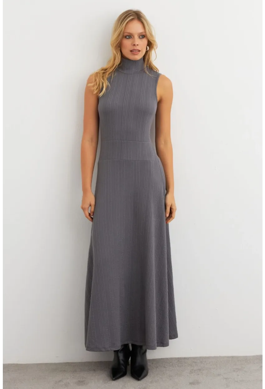 Kadın Antrasit Basic Maxi Elbise MTF29