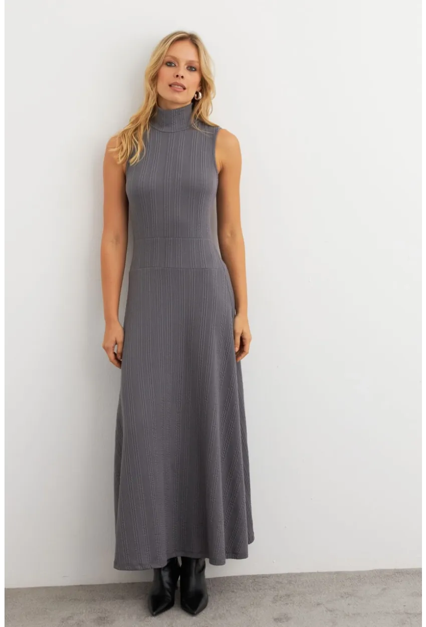 Kadın Antrasit Basic Maxi Elbise MTF29