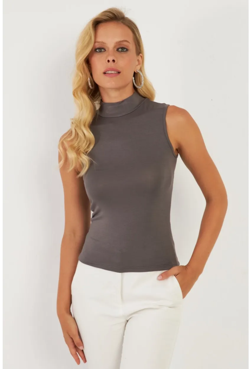 Kadın Antrasit Bluz LPP1289