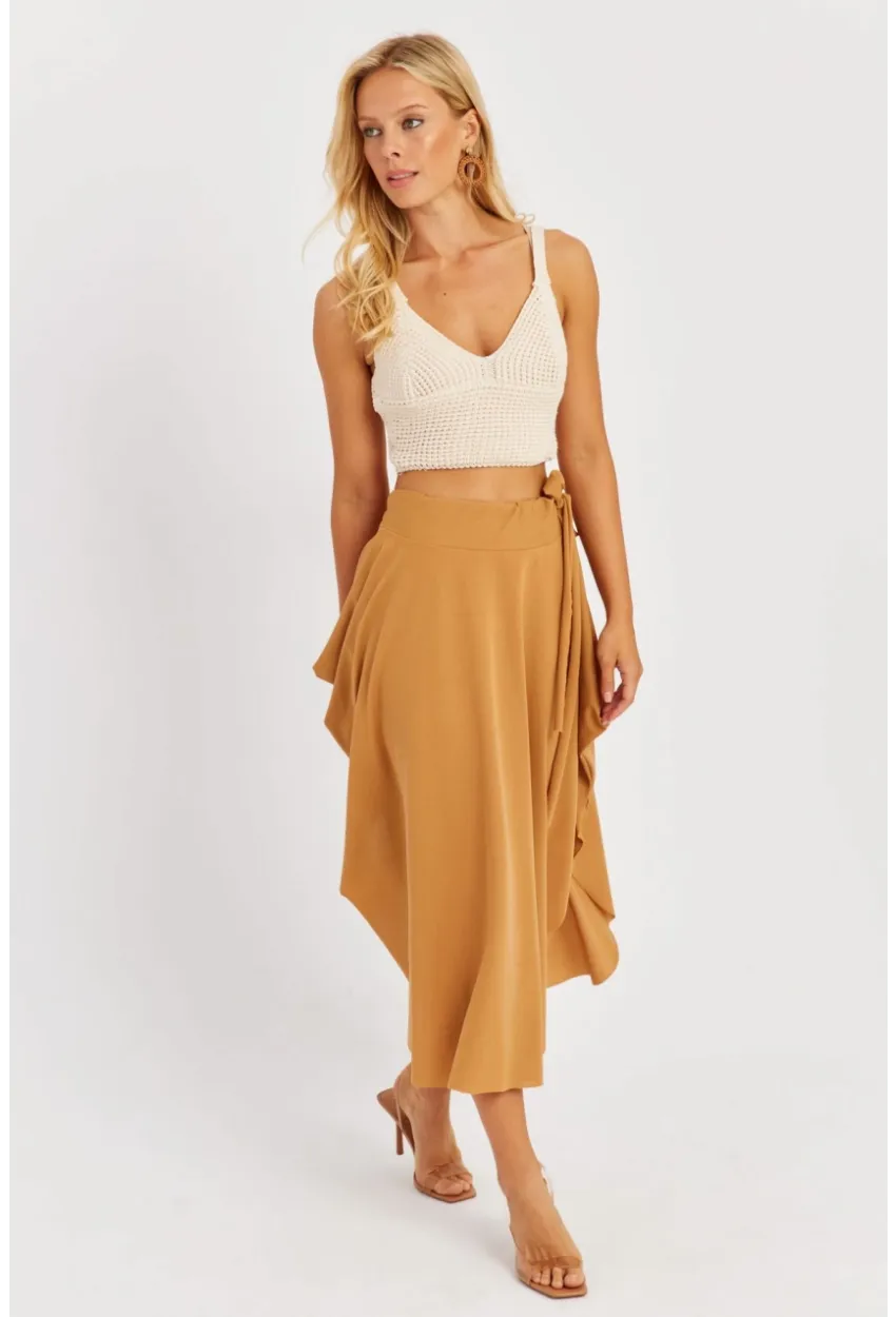 Kadın Badem Asimetrik Etek LV176