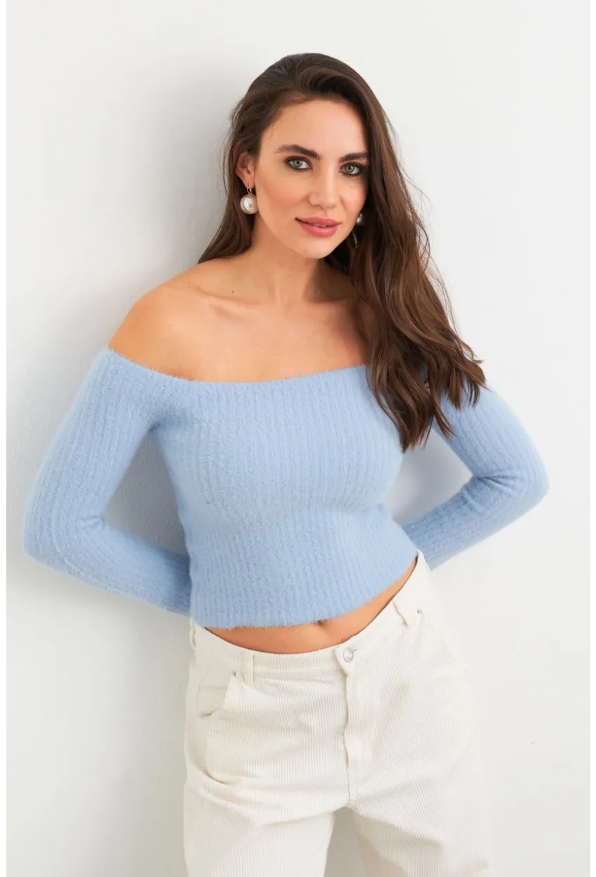 Kadın Bebe Mavi Yumuşak Dokulu Bluz SE7