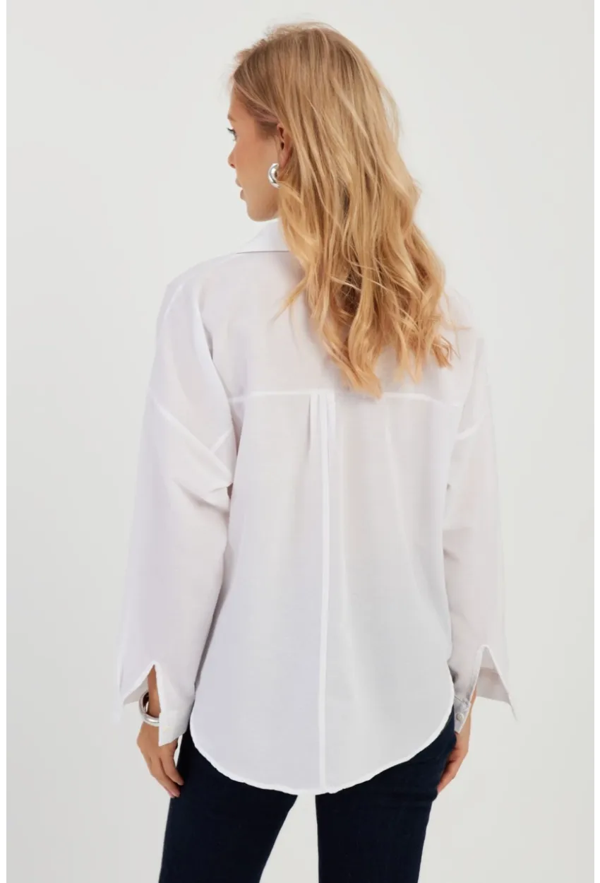Kadın Beyaz Basic Gömlek ZER403