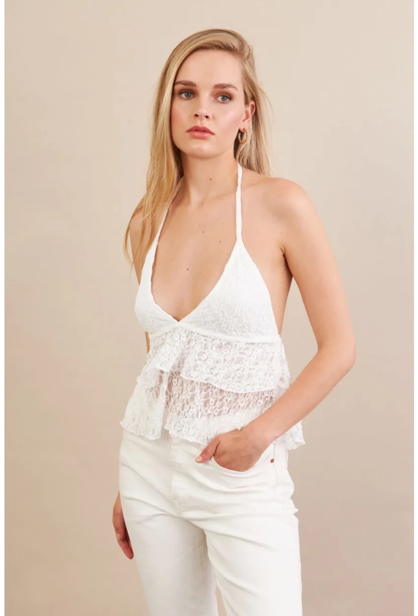 Kadın Beyaz Dantel Bluz ZH324