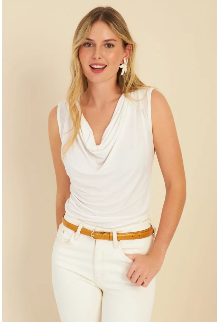 Kadın Beyaz Degaje Yaka Bluz YZ1020