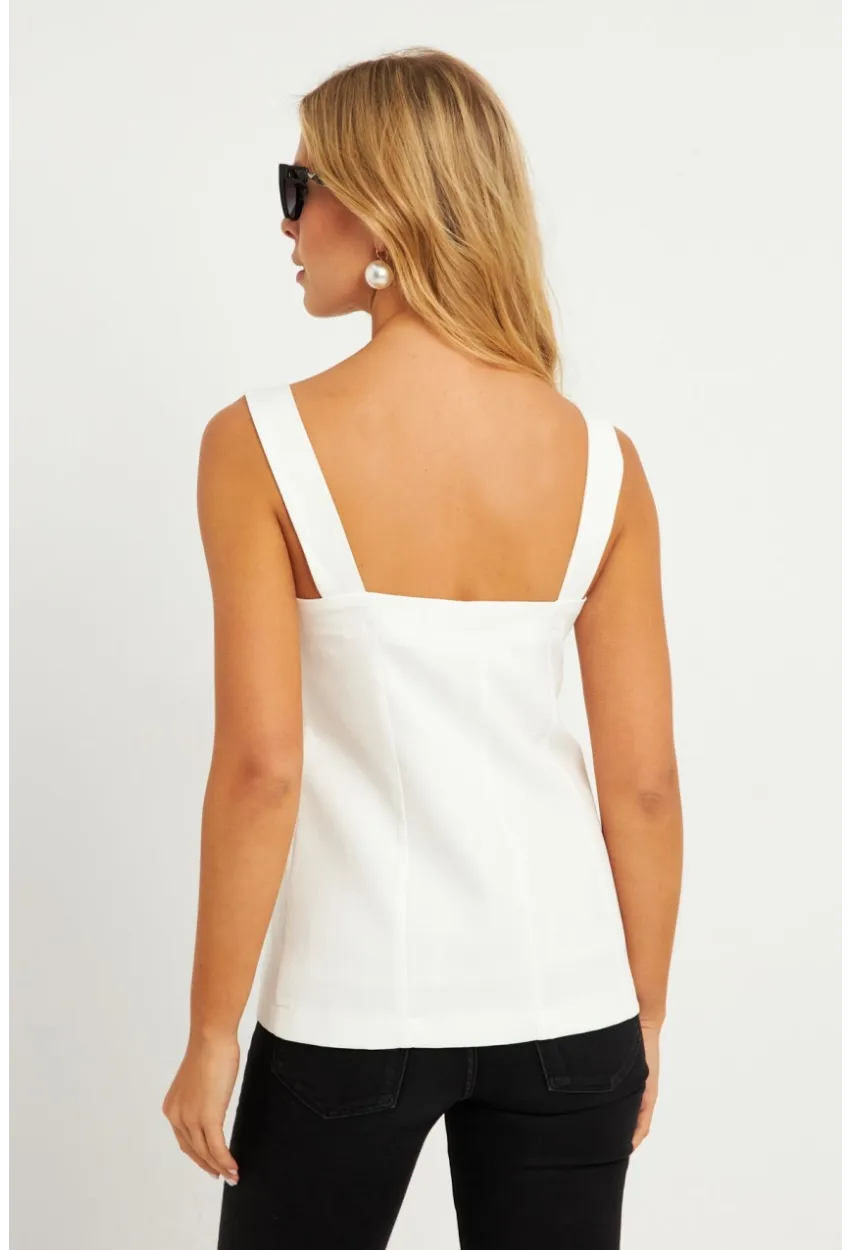 Kadın Beyaz Dokuma Bluz ZER406