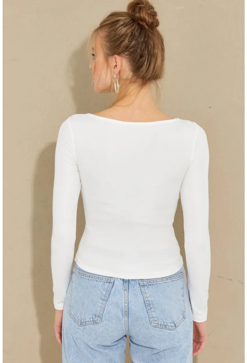 Kadın Beyaz Pencereli Bluz CY438