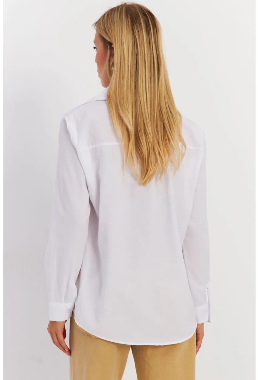 Kadın Beyaz Taşlı Gömlek ZER412