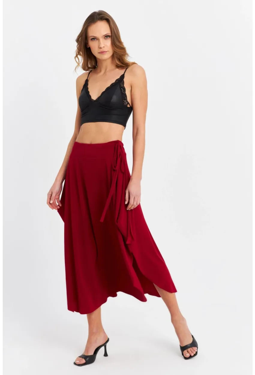 Kadın Bordo Asimetrık Etek LV52 LV52