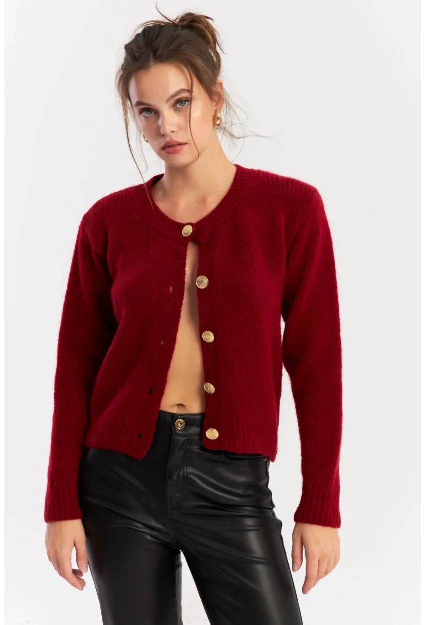 Kadın Bordo Hırka YV285