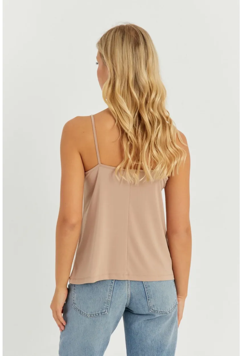 Kadın Camel Askılı Bluz AYD269