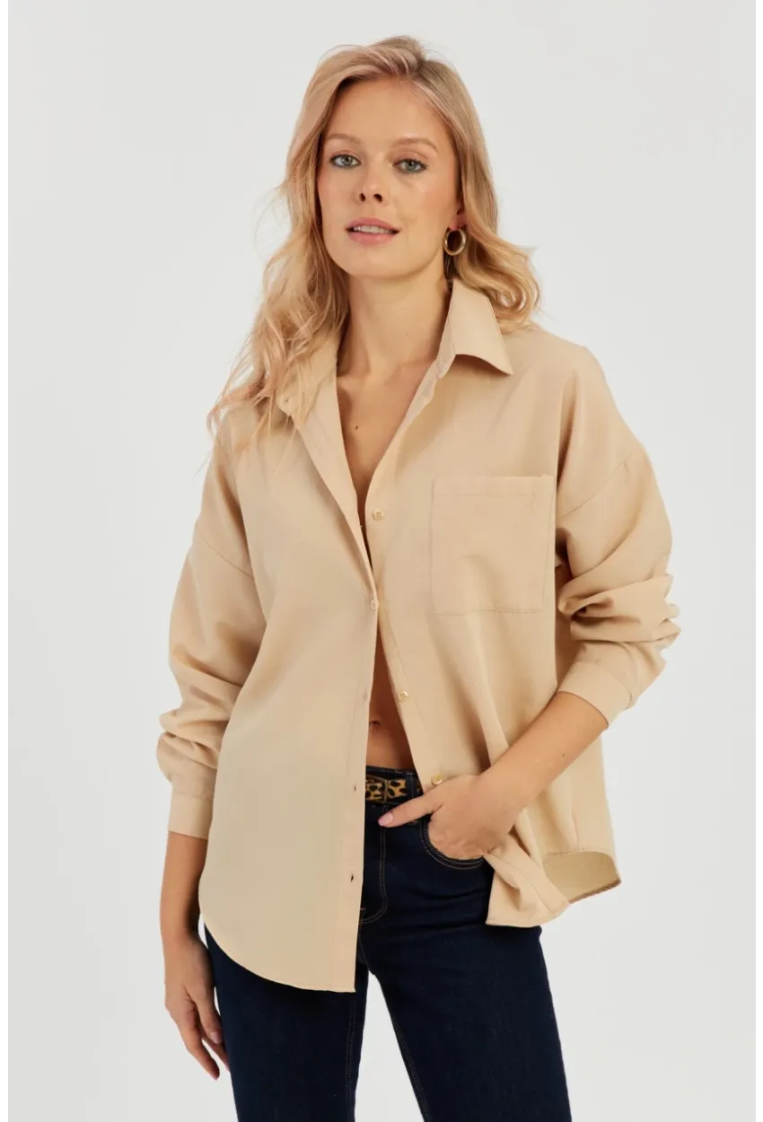 Kadın Camel Basic Gömlek ZER403