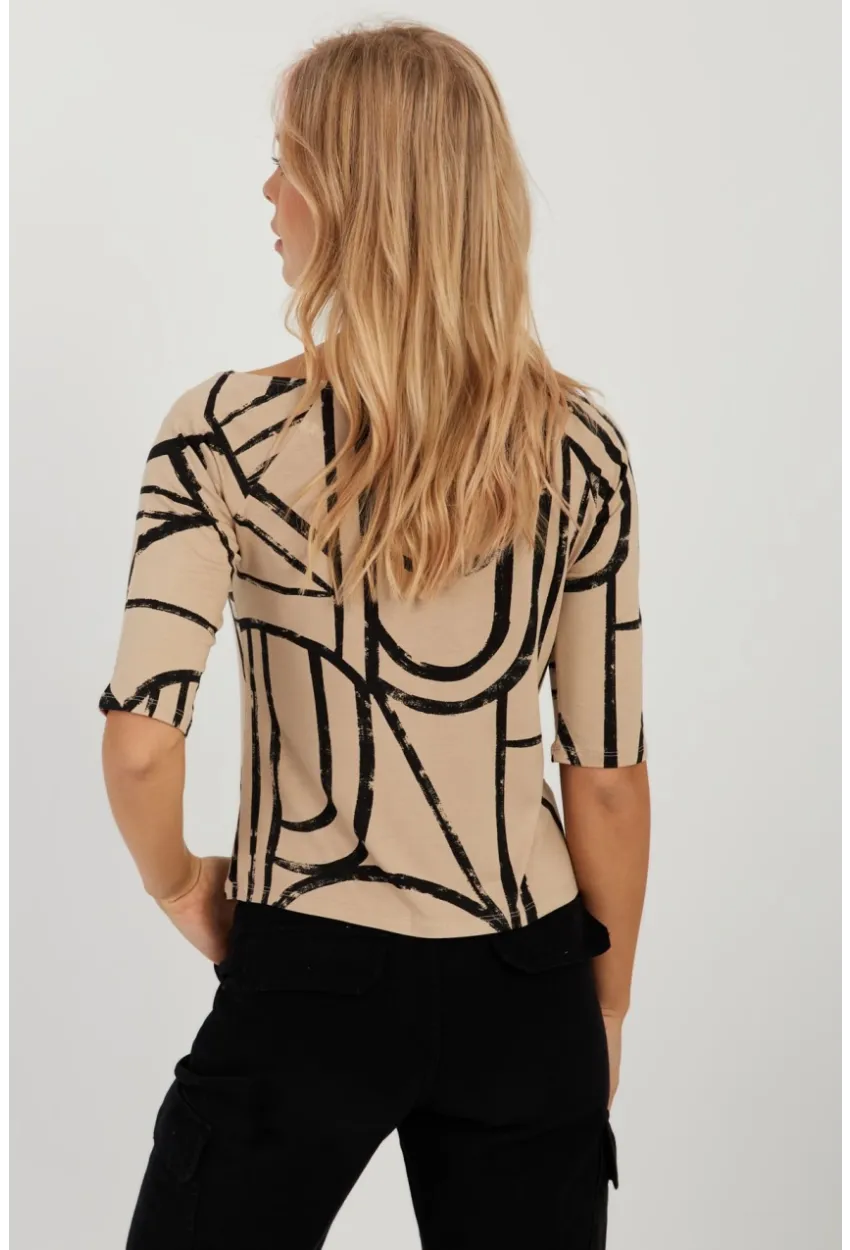 Kadın Camel Desenli Bluz AYD295