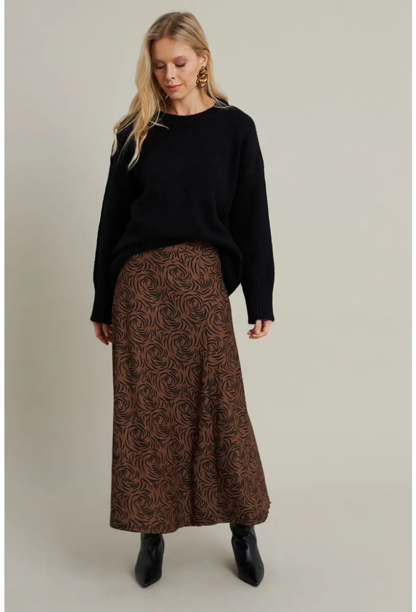 Kadın Camel Desenli Çan Etek MLON3007