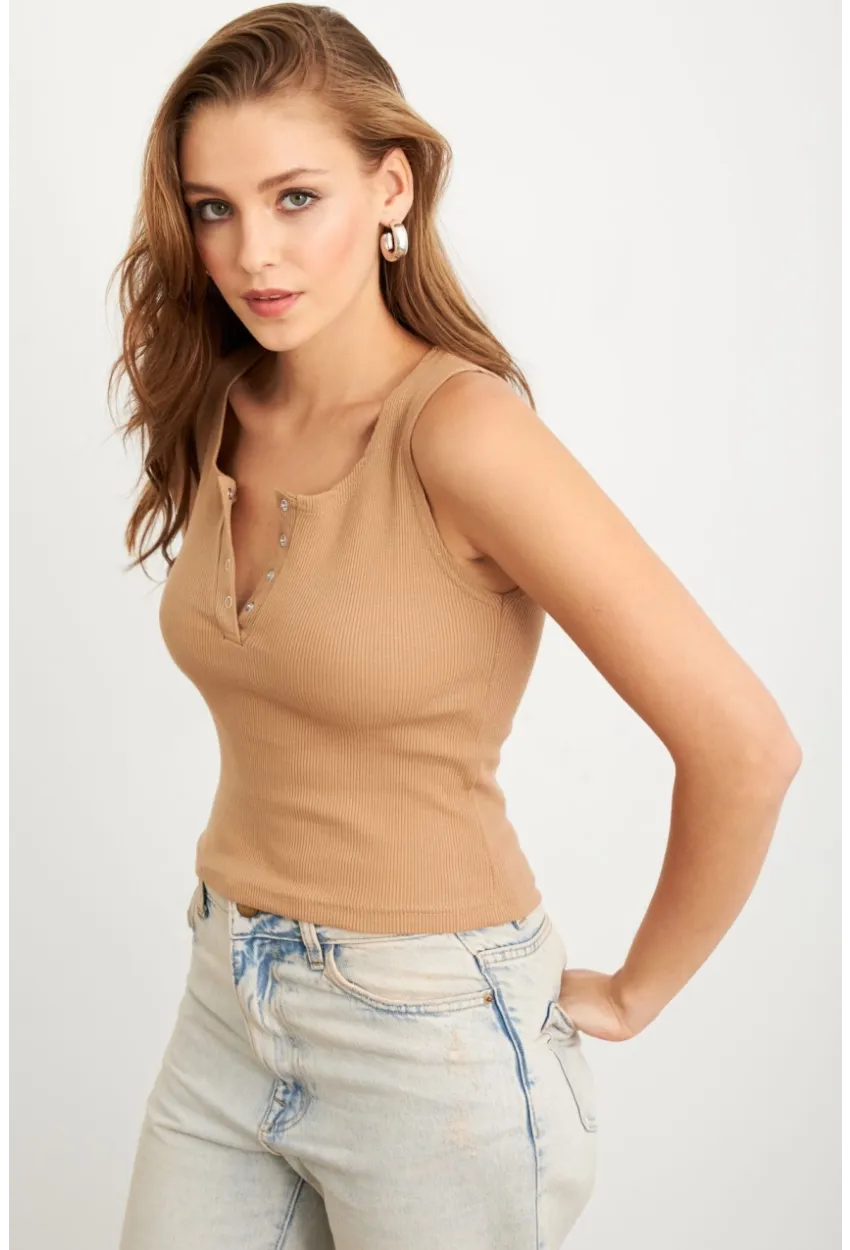 Kadın Camel Patlı Kaşkorse Bluz MK02