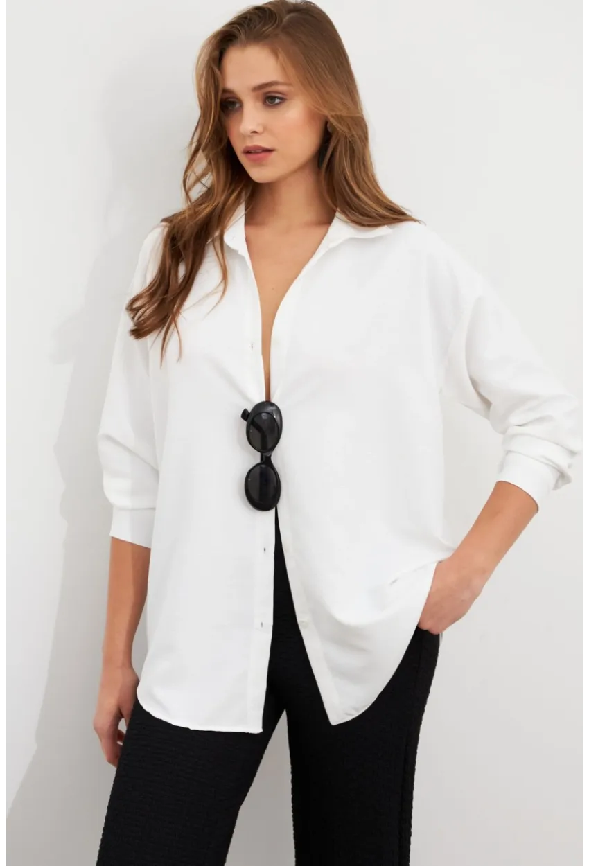 Kadın Ekru Gömlek Q1100