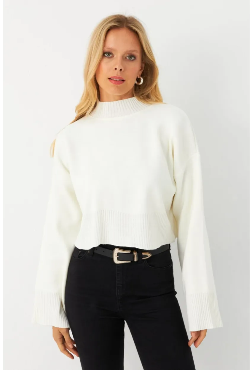 Kadın Ekru Kısa Kazak YİL559